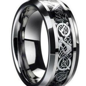 Celtic Dragon Titanium Stainless Steel Men's Ring